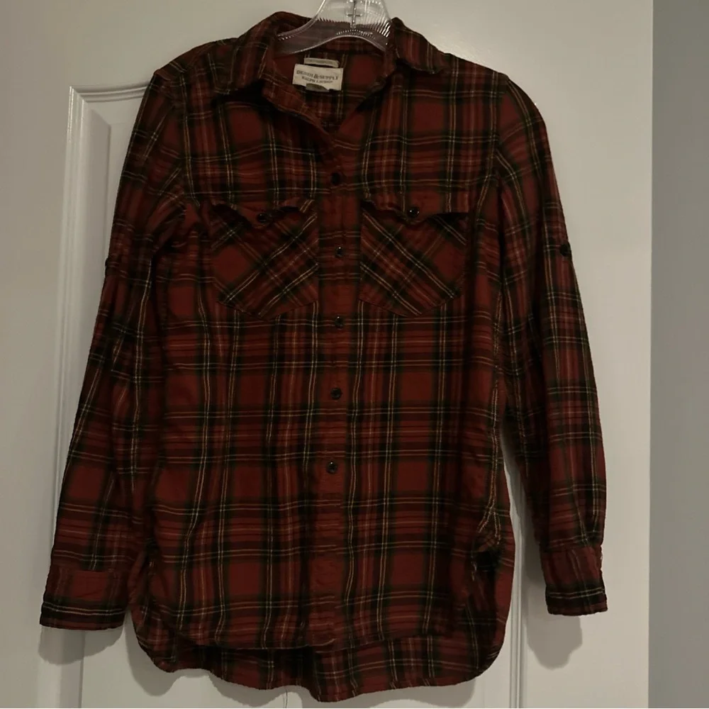 Ralph Lauren Denim & Supply Surplus  Women’s XS Red Plaid Flannel Button Shirt